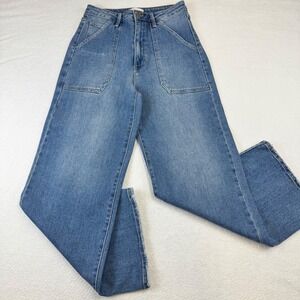 Etienne Marcel Wide Leg Jeans Women 28 Blue Excellent Utility High Rise